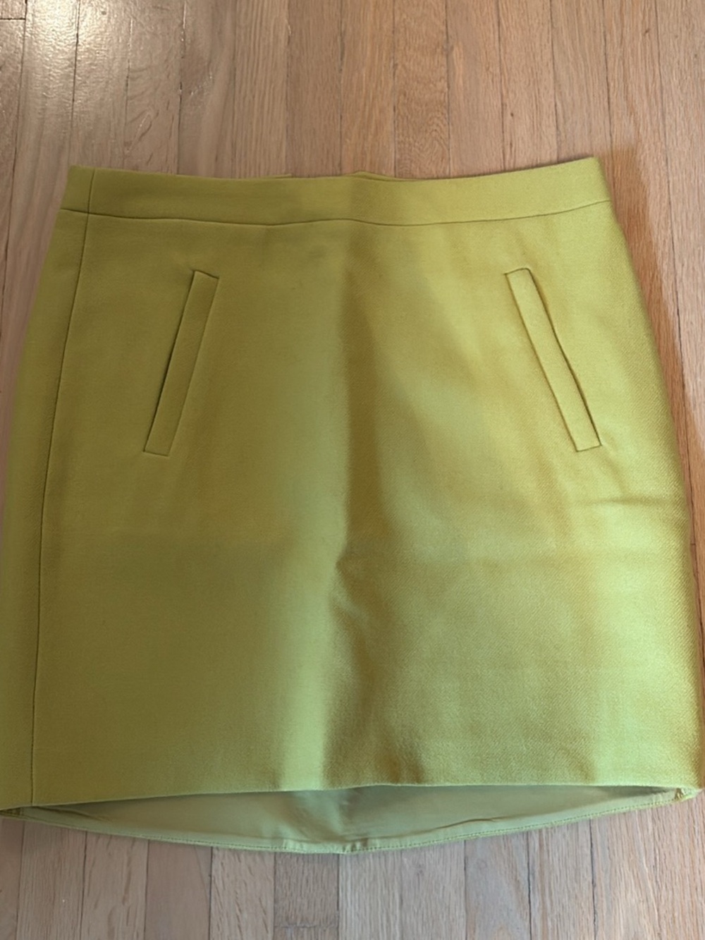 Vintage J Crew Wool Mini Skirt Chartreuse Green Size 00